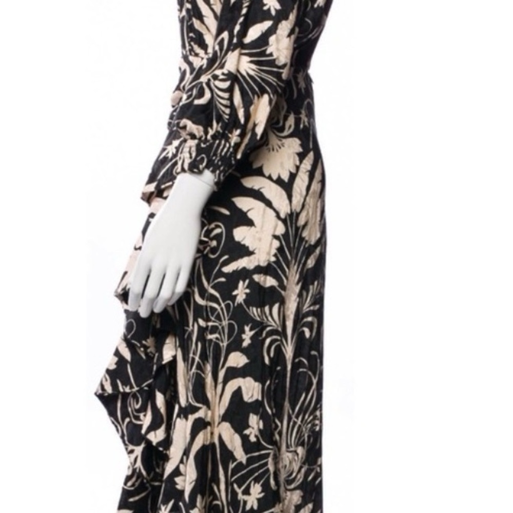 Johanna Ortiz Black / Cream Midi Dress boho - Picture 9 of 9